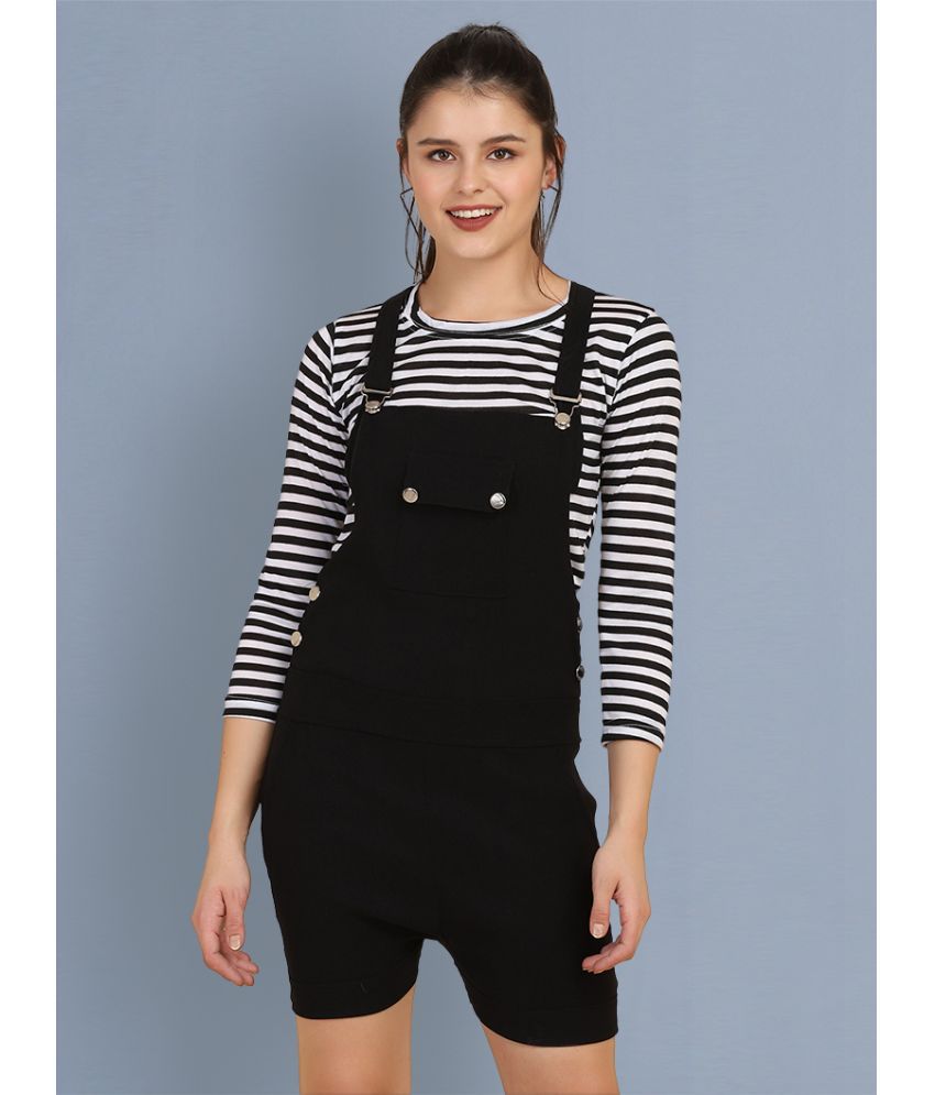     			BuyNewTrend - Black Cotton Blend Women's Dungarees ( Pack of 1 )