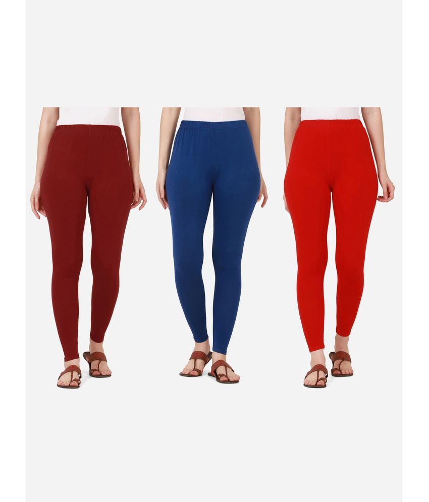     			BuyNewTrend - Multicolor Cotton Women's Leggings ( Pack of 3 )