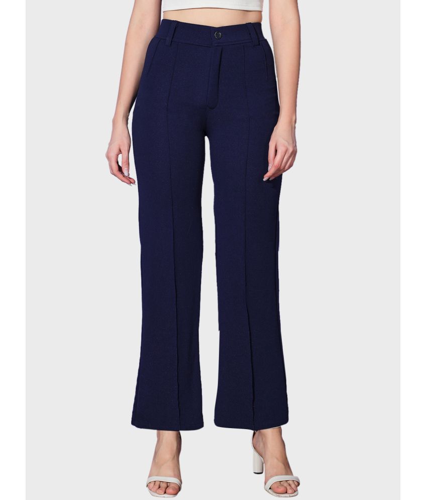     			BuyNewTrend - Navy Cotton Blend Regular Women's Formal Pants ( Pack of 1 )