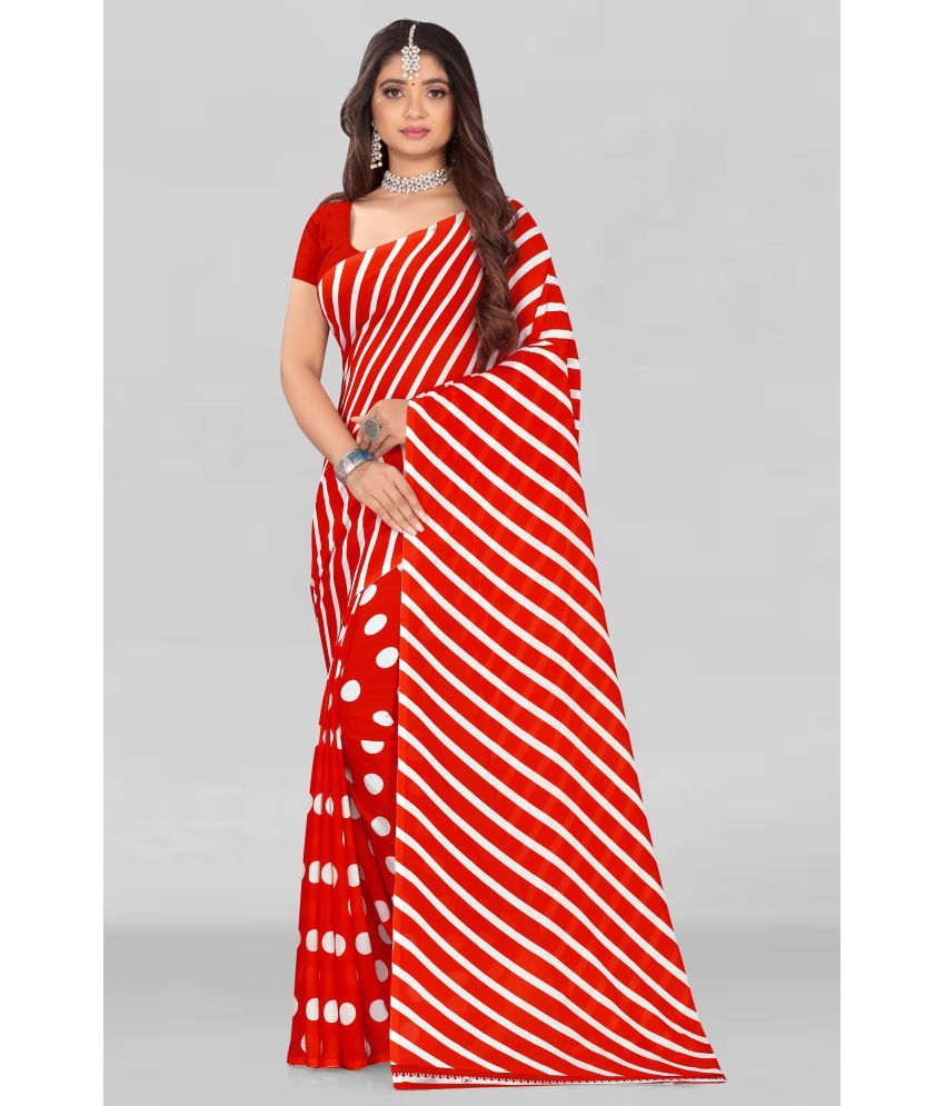     			LEELAVATI - Red Georgette Saree With Blouse Piece ( Pack of 1 )