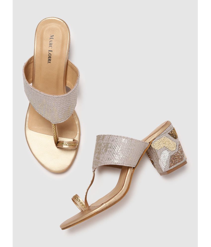     			MARC LOIRE - Gold Women's Sandal Heels