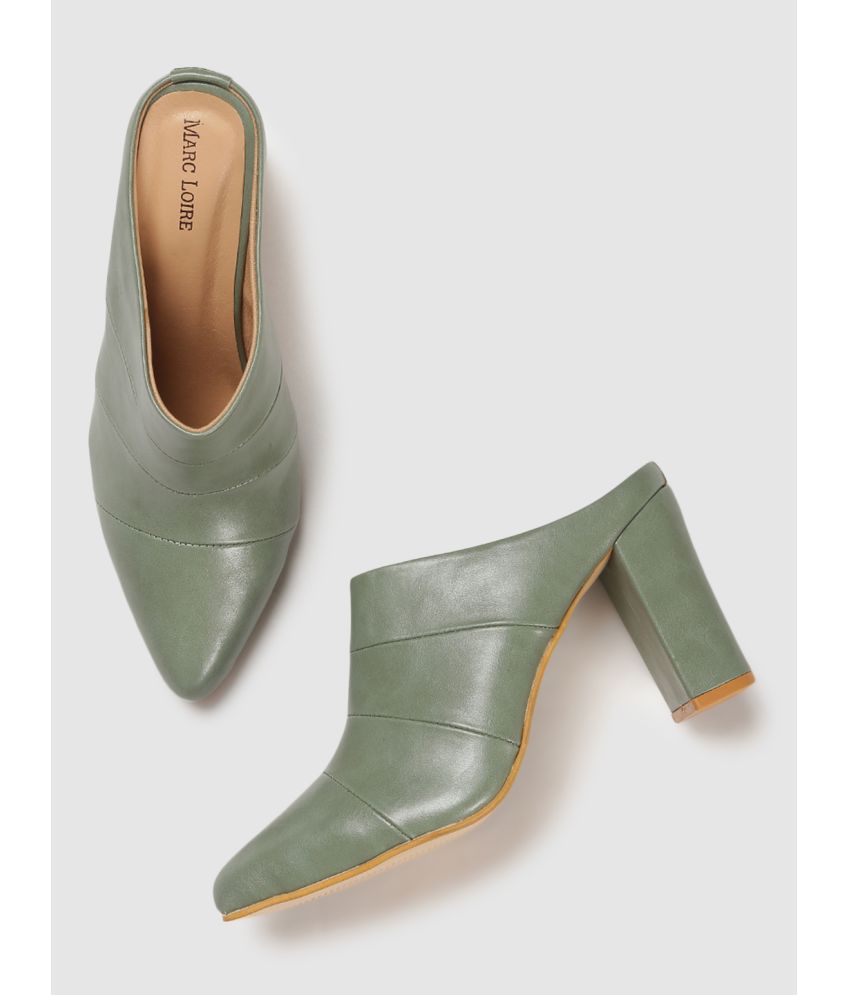     			MARC LOIRE - Olive Women's Mules Heels