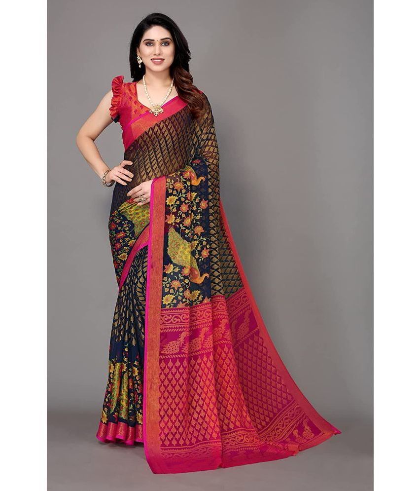     			Bhuwal Fashion - Multicolour Brasso Saree With Blouse Piece ( Pack of 1 )