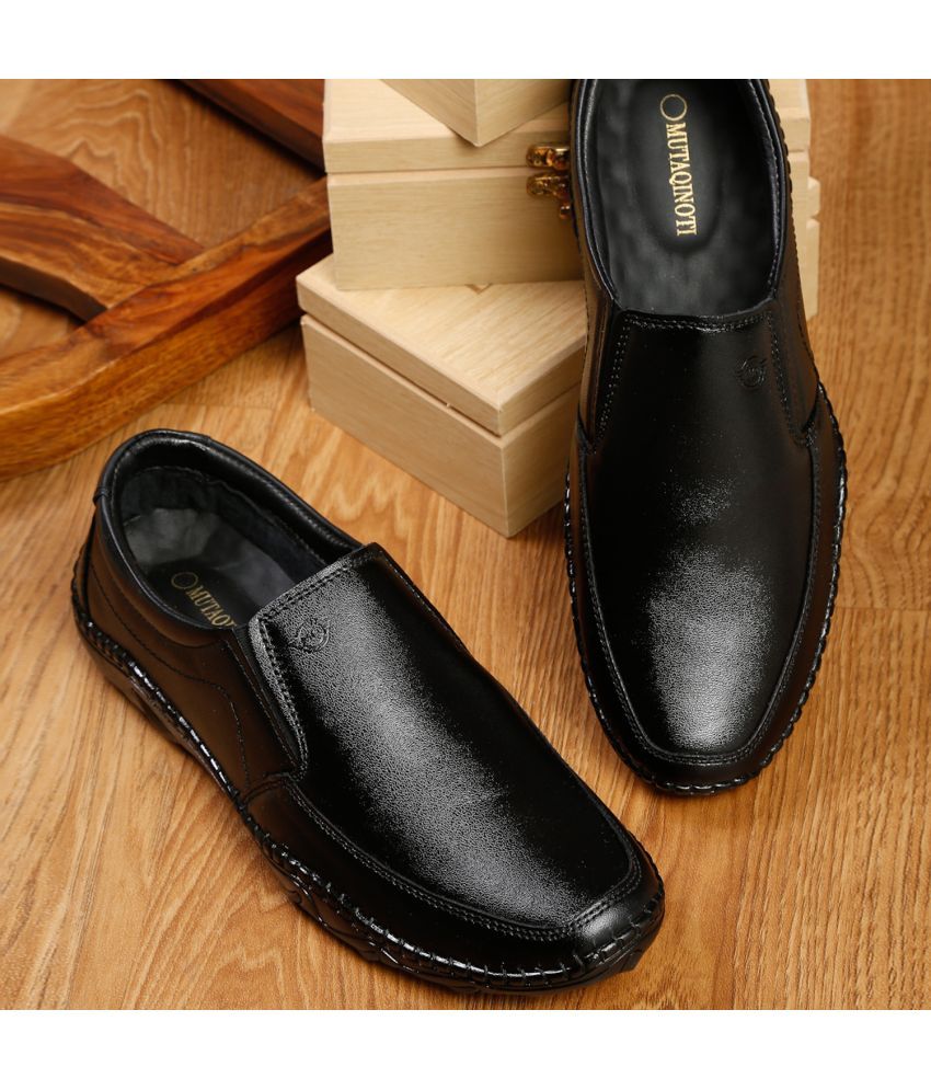     			MUTAQINOTI Slip on shoes for men - Black Men's Slip-on Shoes