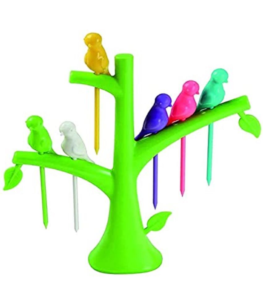     			Mapperz - Multi Color Plastic Fruit Fork ( Pack of 1 )