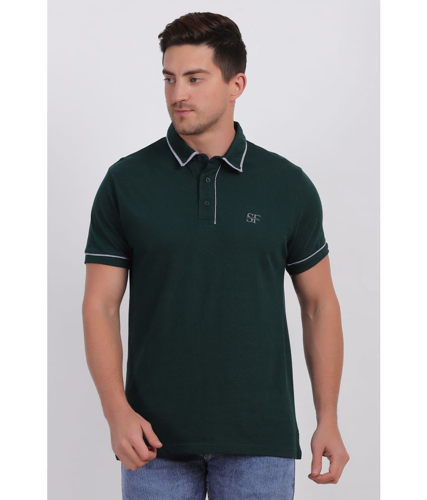    			SelFusion - Sea Green Cotton Regular Fit Men's Polo T Shirt ( Pack of 1 )