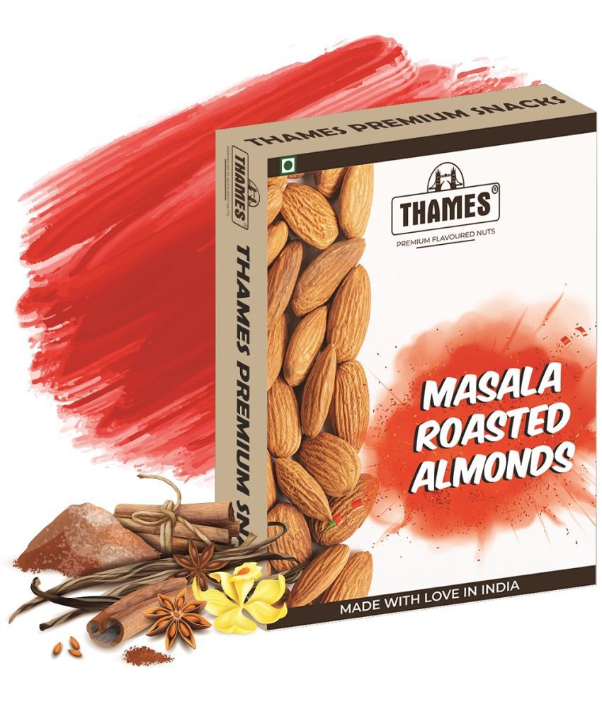 Thames Classic Roasted Masala Almonds| 100% Natural Premium California Dried Almonds| High in Fiber & Boost Immunity | Real Nuts | Gluten Free