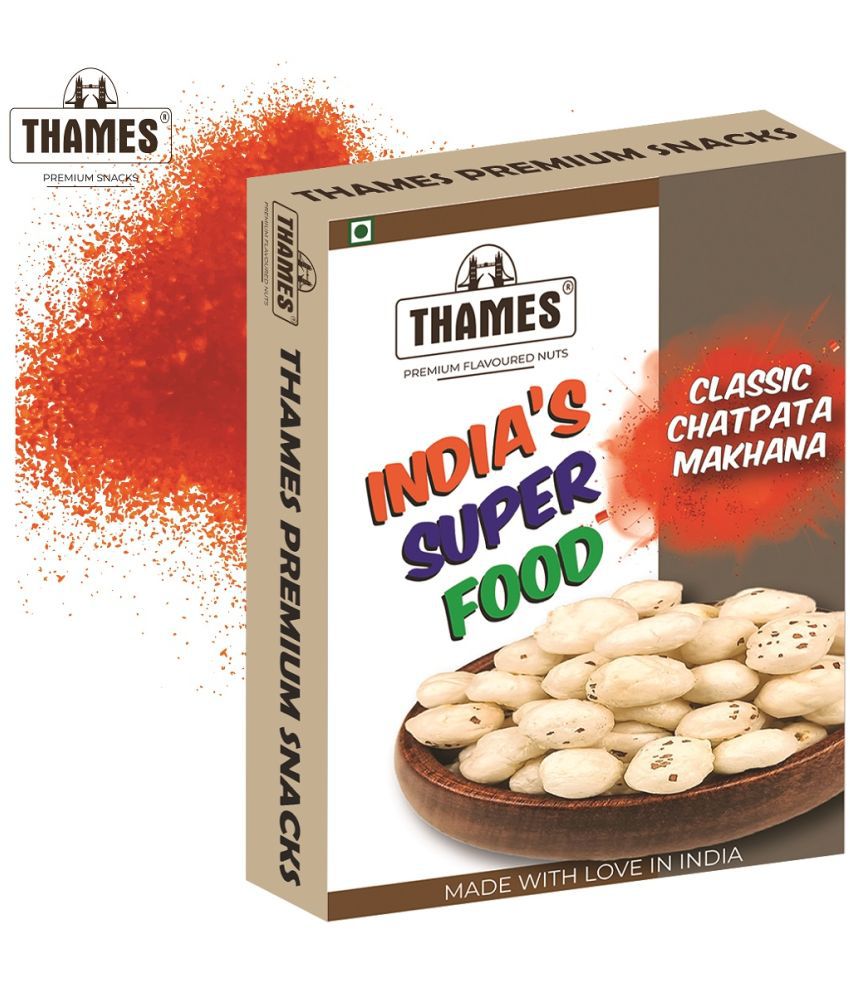 Thames Premium roasted Makhana (Fox Nut) In Classical masala Flavour | 200 Gms | Lotus Seed Pop/Gorgon Nut Puffed Kernels, 200g, Healthy Snack Low Calorie Gluten Free and Vegan