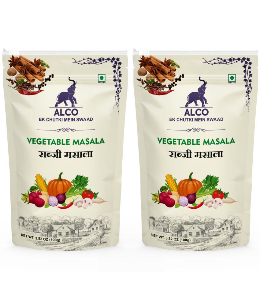     			Alco Spices Sabji Masala | 100% Organic & Vegetarian- 100gm Zipper Pack of 2- 200 gm