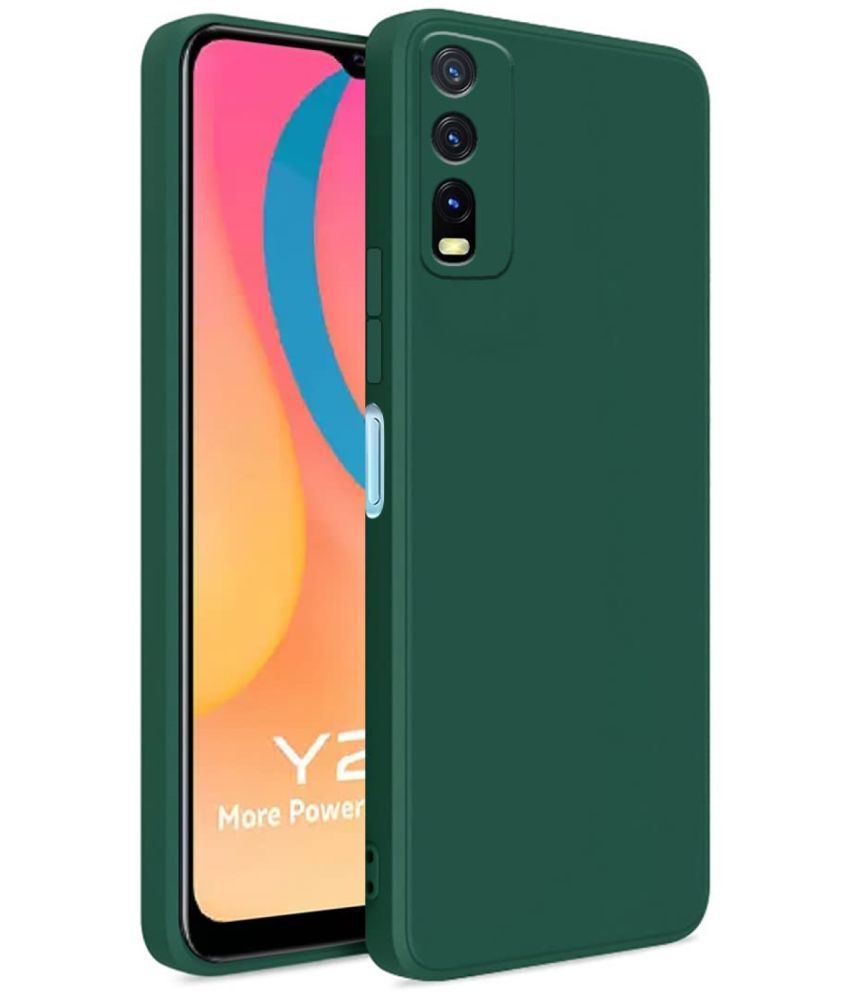     			Case Vault Covers - Green Silicon Plain Cases Compatible For Vivo Y20i ( Pack of 1 )