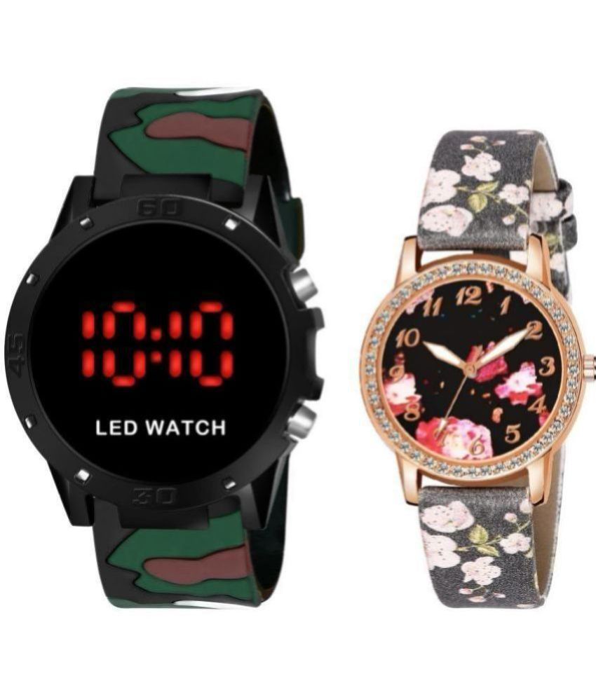     			DECLASSE - Multicolor Leather Analog-Digital Couple's Watch