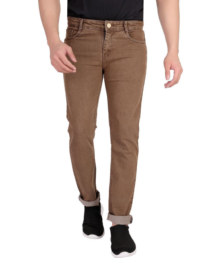 RAGZO - Dark Brown Denim Slim Fit Men's Jeans ( Pack of 1 )