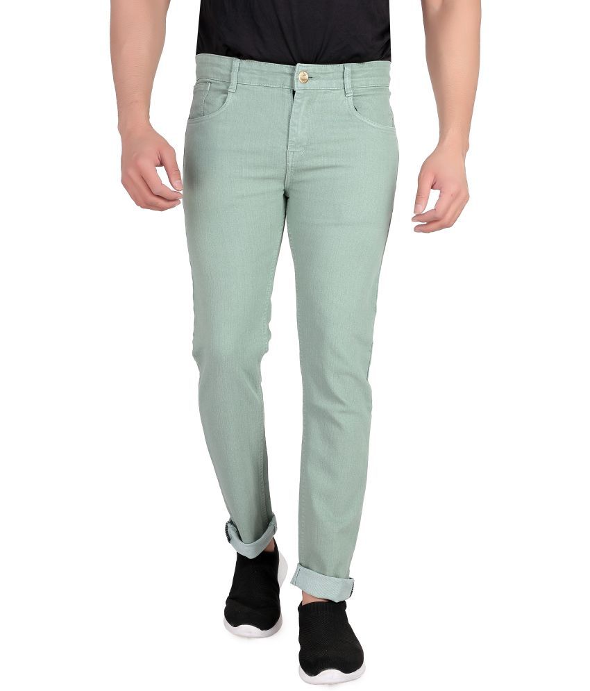 RAGZO - Light Green Denim Slim Fit Men's Jeans ( Pack of 1 )
