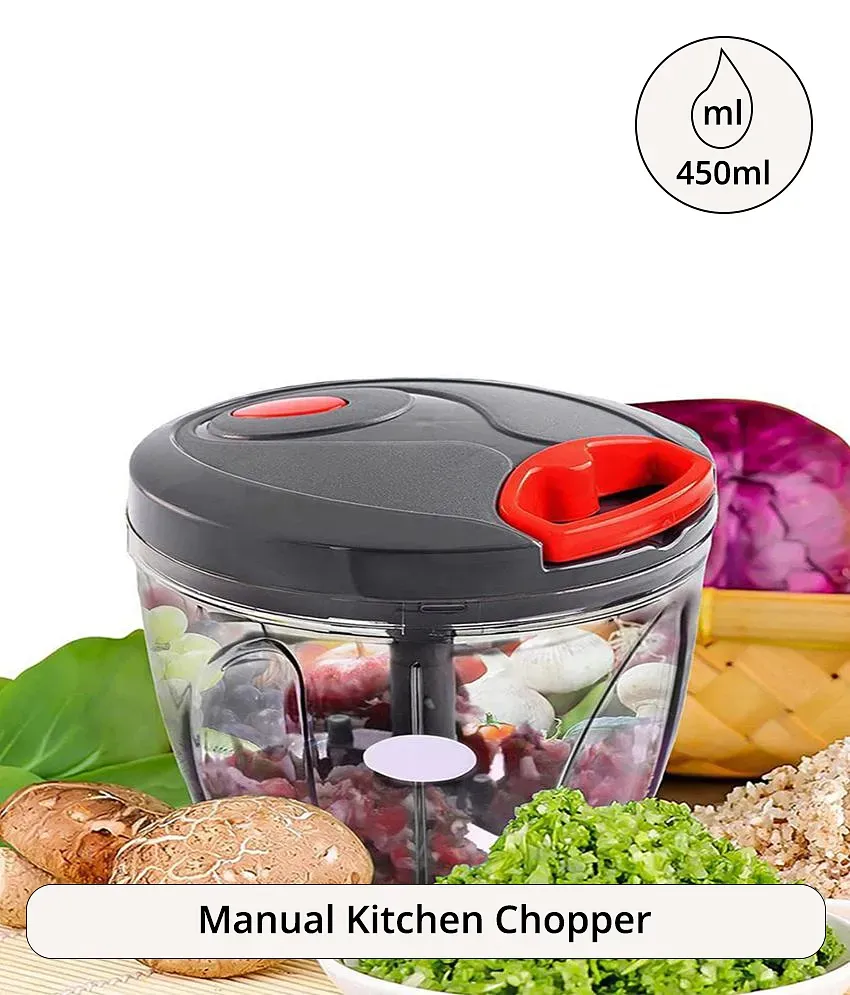  Kitchenwell Plastic 450 ml Compact Vegetable Chopper