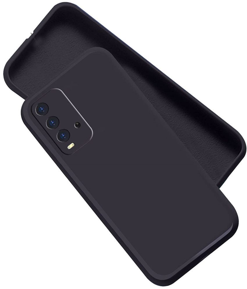     			Case Vault Covers - Black Silicon Plain Cases Compatible For Xiaomi Redmi 9 Power ( Pack of 1 )