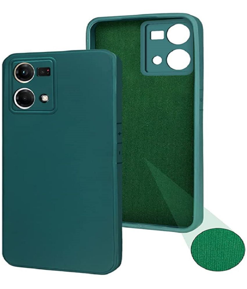     			Case Vault Covers - Green Silicon Plain Cases Compatible For OPPO F21S PRO 4G ( Pack of 1 )