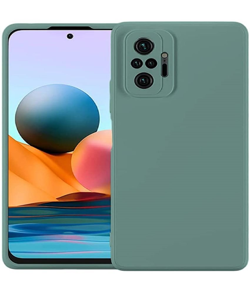     			Case Vault Covers - Green Silicon Plain Cases Compatible For Xiaomi Redmi Note 10 Pro ( Pack of 1 )