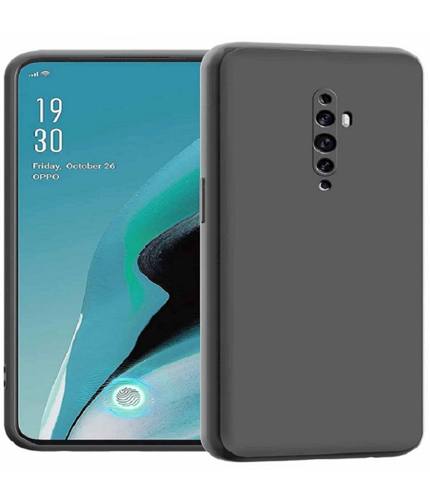     			ZAMN - Black Silicon Plain Cases Compatible For Oppo Reno 2Z ( Pack of 1 )