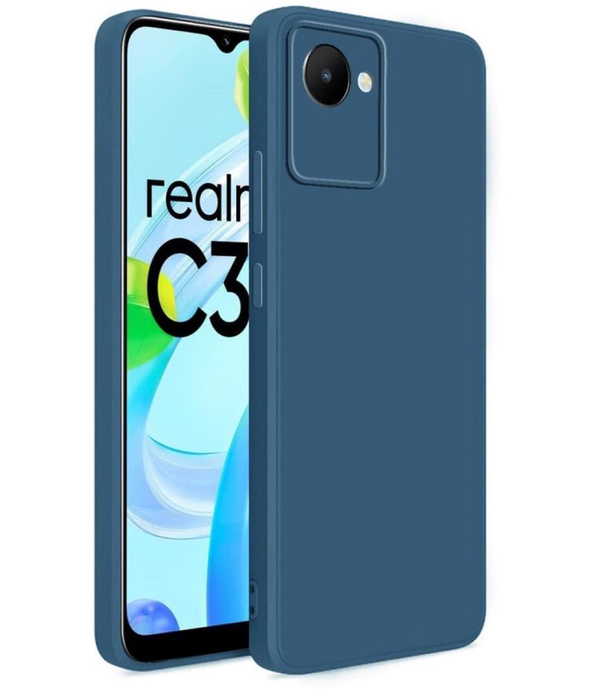     			ZAMN - Blue Silicon Plain Cases Compatible For Realme C30s ( Pack of 1 )