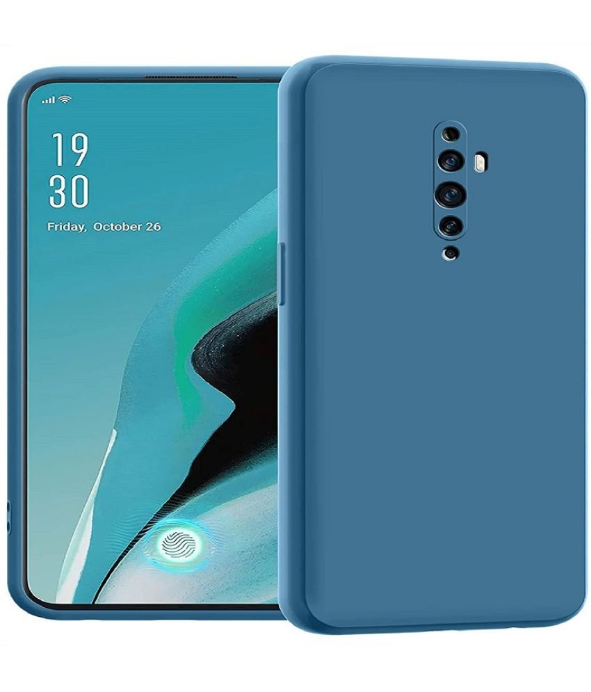     			ZAMN - Blue Silicon Plain Cases Compatible For Oppo Reno 2Z ( Pack of 1 )