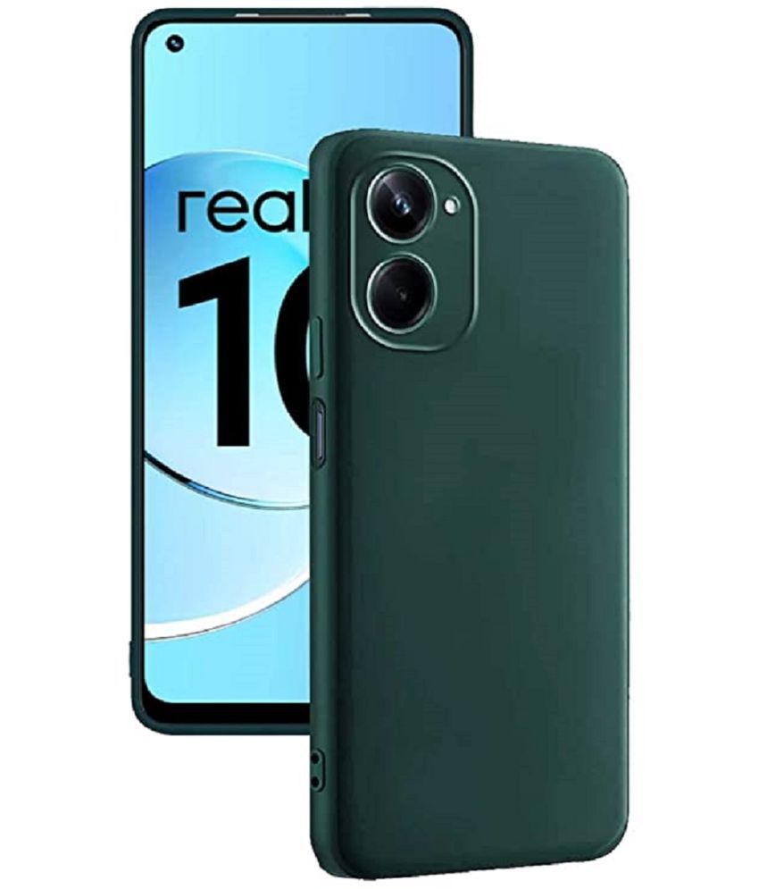     			ZAMN - Green Silicon Plain Cases Compatible For REALME 10 4G ( Pack of 1 )