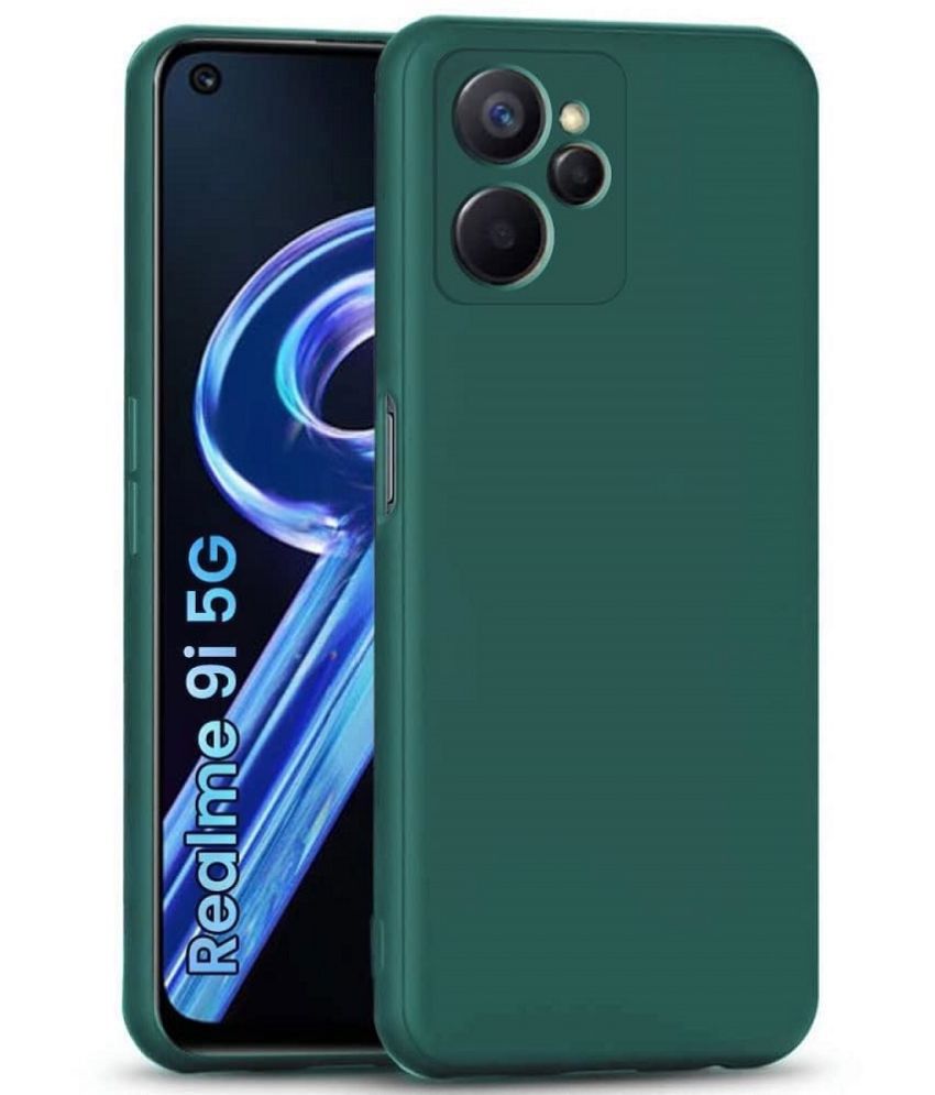    			ZAMN - Green Silicon Plain Cases Compatible For Realme 9i 5G ( Pack of 1 )