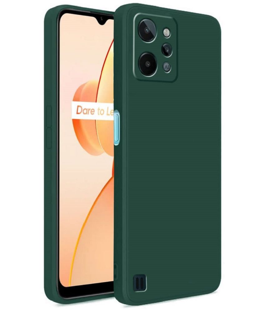     			ZAMN - Green Silicon Plain Cases Compatible For Realme C31 ( Pack of 1 )