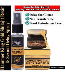 Hammer King Gold Pure Best Premium Shilajit Resin Stamina Vigor Sexual Wellness Supplement Penis Enlargement Ling Lamba Mota Vardhak + Delay Spray sexy toys products dolls 12inch dildos women sex sprays for men anal Vibrator for adults thor pussys ring