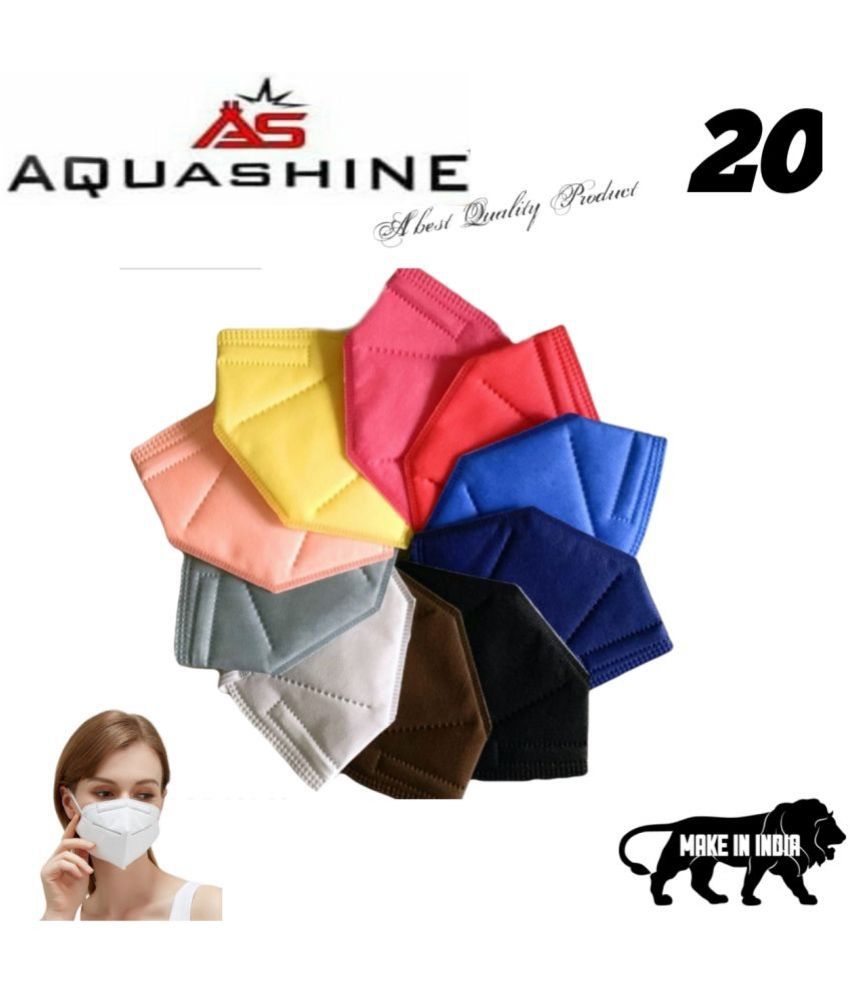     			AQUASHINE N95 face mask multi color 5 layer washable anti-pollution mask pack of 20pcs