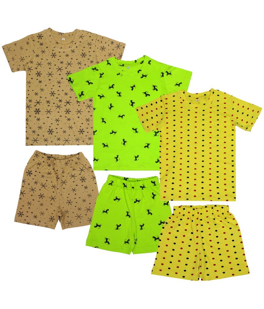     			Diaz - Multicolor Cotton Boys T-Shirt & Shorts ( Pack of 3 )