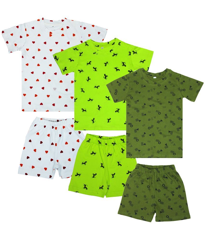     			Diaz - Multicolor Cotton Boys T-Shirt & Shorts ( Pack of 3 )