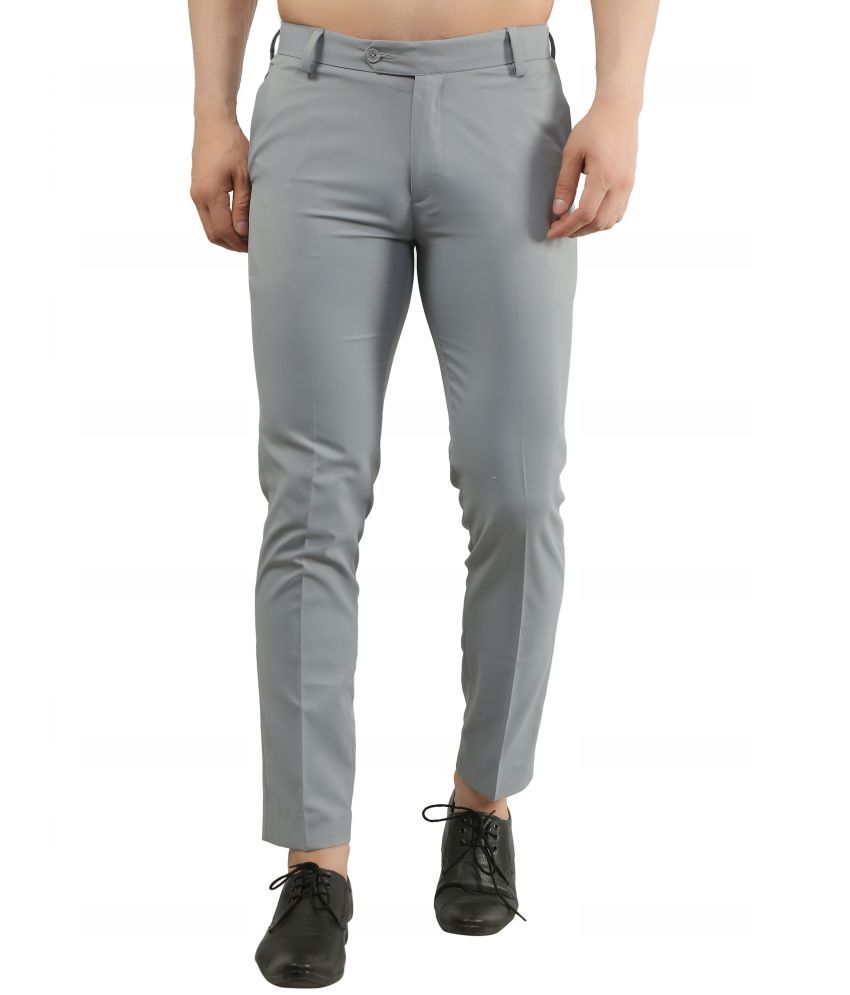     			JB JUST BLACK Silver Slim Formal Trouser ( Pack of 1 )