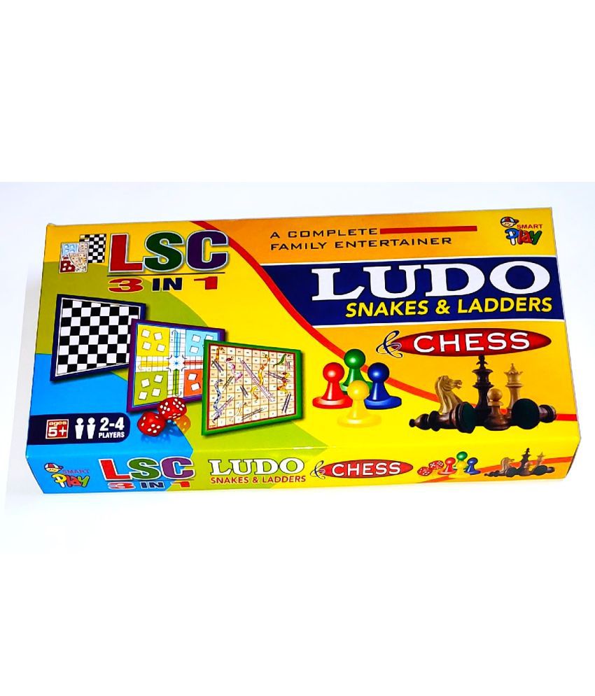     			PETERS PENCE Ludo, Snakes & Ladders & Chess board Combo (3 IN 1) 15 Inches Party & Fun  Board Game