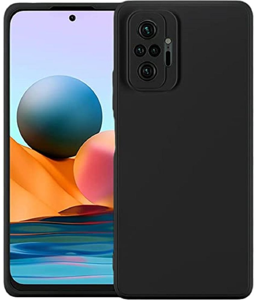     			Case Vault Covers - Black Silicon Plain Cases Compatible For Xiaomi Redmi Note 10 Pro Max ( Pack of 1 )