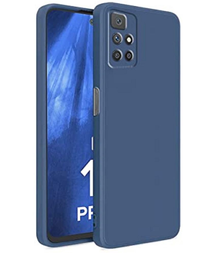     			Case Vault Covers - Blue Silicon Plain Cases Compatible For redmi 10 prime ( Pack of 1 )