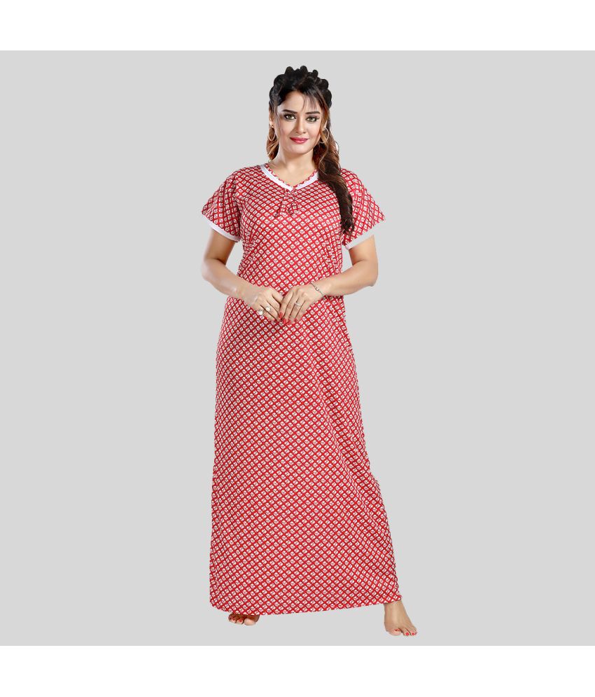     			Gutthi - Red Rayon Women's Nightwear Nighty & Night Gowns ( Pack of 1 )