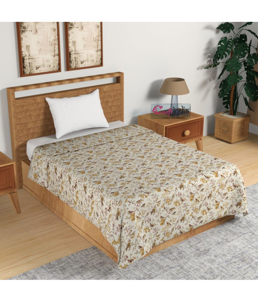     			Idalia Home Cotton Floral Single Bedsheet - Yellow