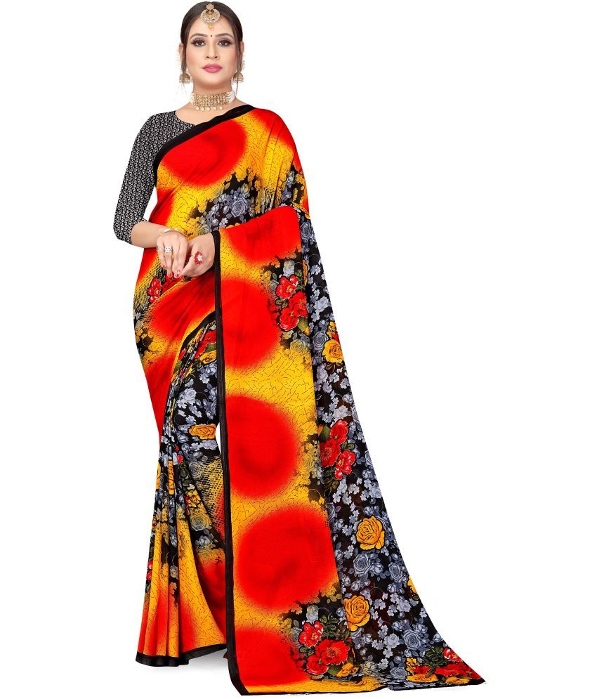     			LEELAVATI - Black Georgette Saree With Blouse Piece ( Pack of 1 )