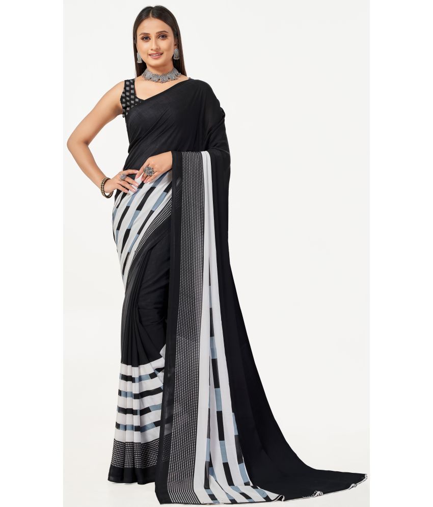     			LEELAVATI - Black Georgette Saree With Blouse Piece ( Pack of 1 )