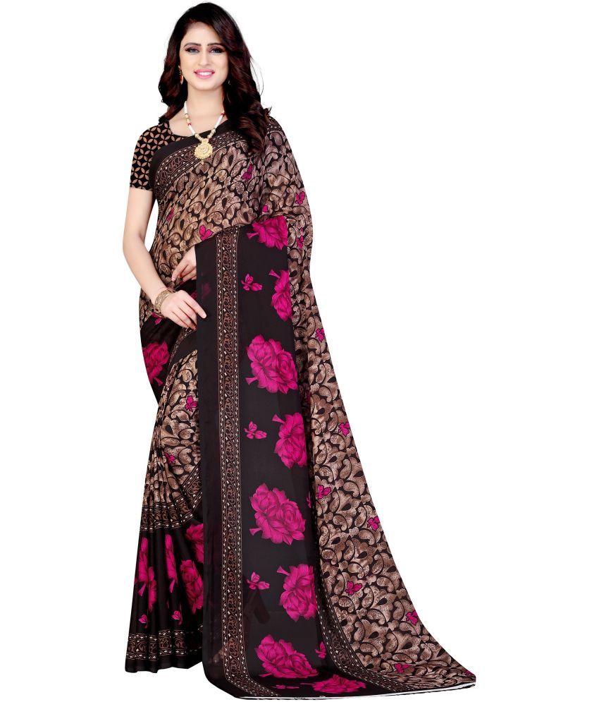     			LEELAVATI - Black Georgette Saree With Blouse Piece ( Pack of 1 )