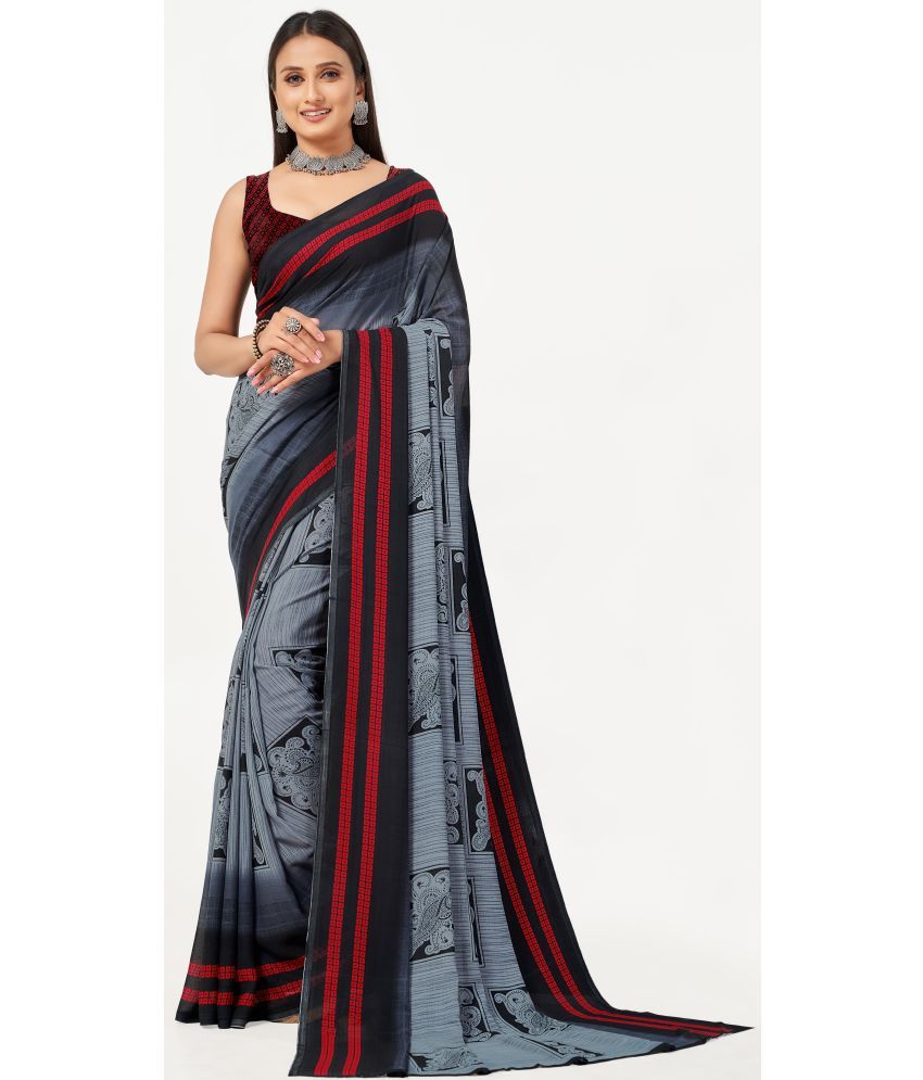     			LEELAVATI - Grey Georgette Saree With Blouse Piece ( Pack of 1 )