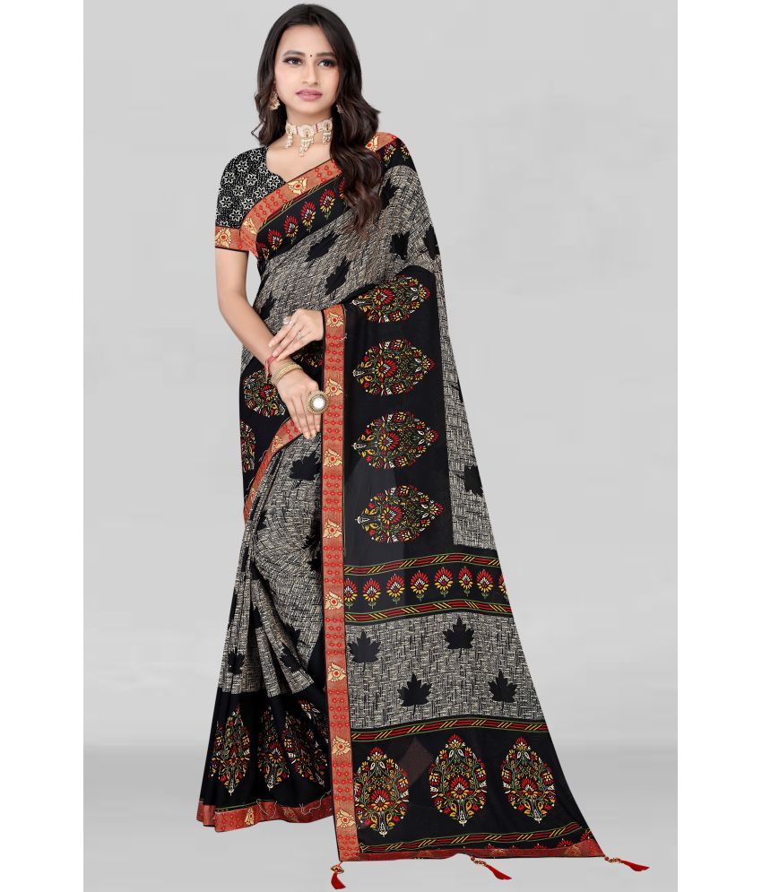     			LEELAVATI - Grey Georgette Saree With Blouse Piece ( Pack of 1 )