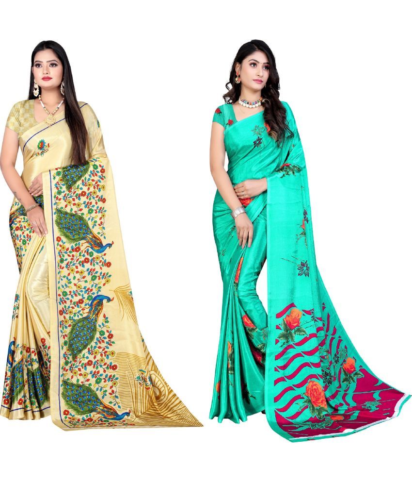     			LEELAVATI - Multicolor Crepe Saree With Blouse Piece ( Pack of 2 )