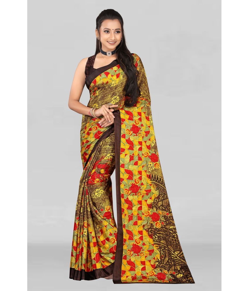     			LEELAVATI - Multicolor Crepe Saree With Blouse Piece ( Pack of 1 )