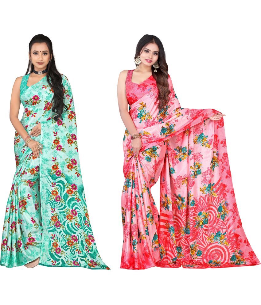     			LEELAVATI - Multicolor Crepe Saree With Blouse Piece ( Pack of 2 )