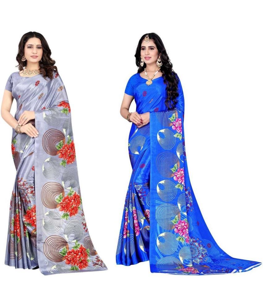     			LEELAVATI - Multicolor Crepe Saree With Blouse Piece ( Pack of 2 )