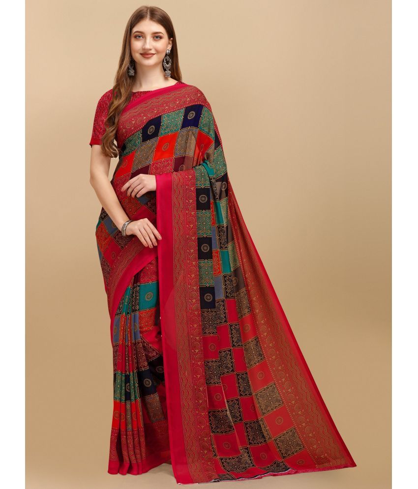     			LEELAVATI - Multicolor Georgette Saree With Blouse Piece ( Pack of 1 )