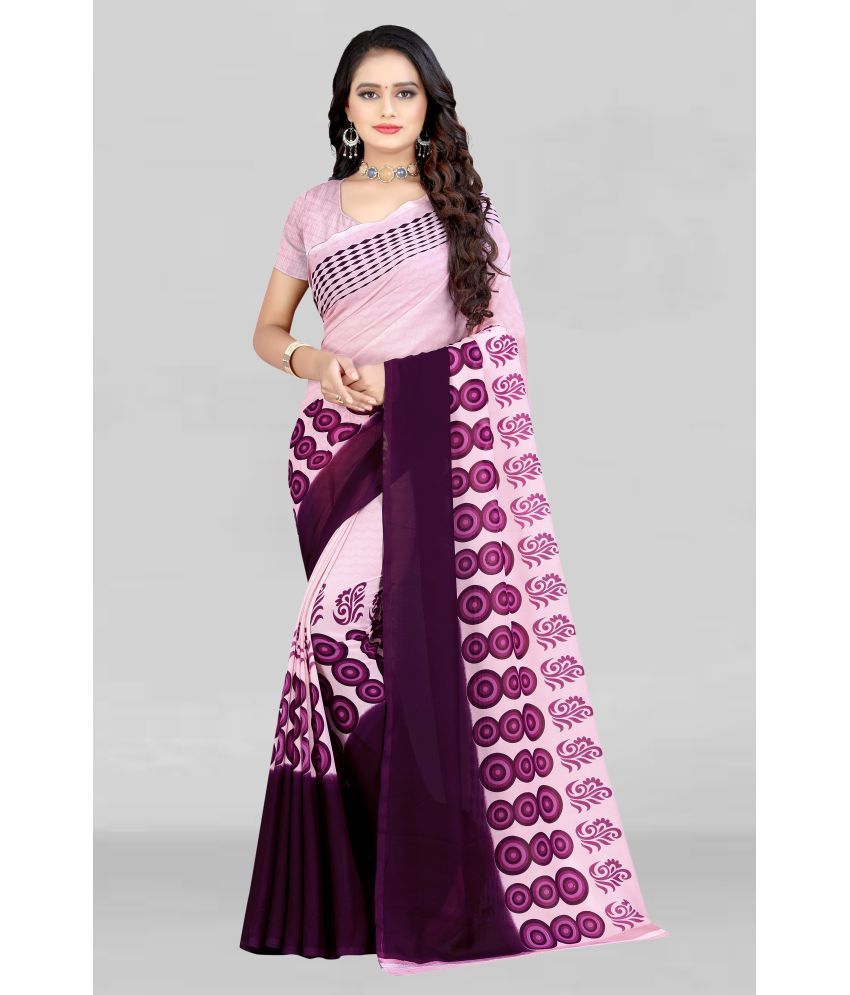     			LEELAVATI - Pink Georgette Saree With Blouse Piece ( Pack of 1 )