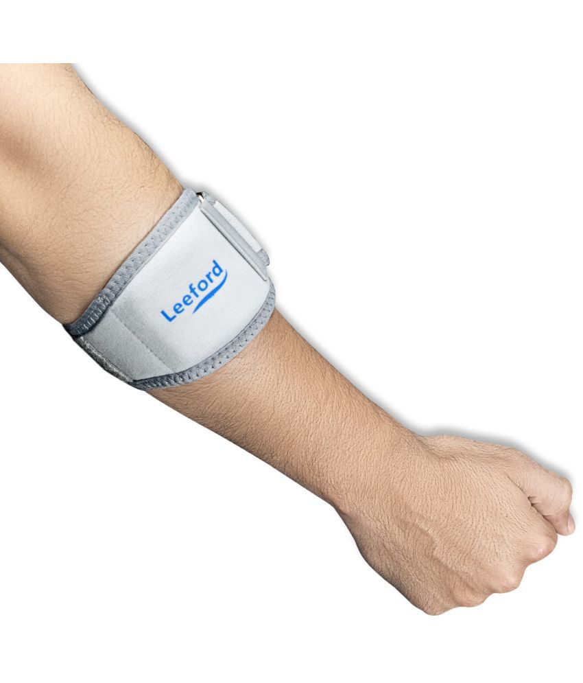 Leeford Tennis Elbow Brace Band for Pain Relief & Supporter for Gym|| S-Size, Supporter (Grey)