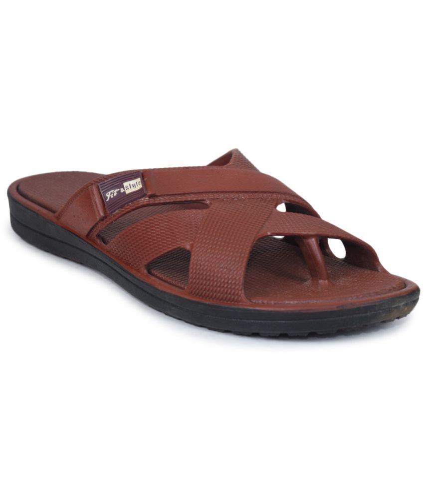     			Ajanta - Brown Men's Leather Slipper